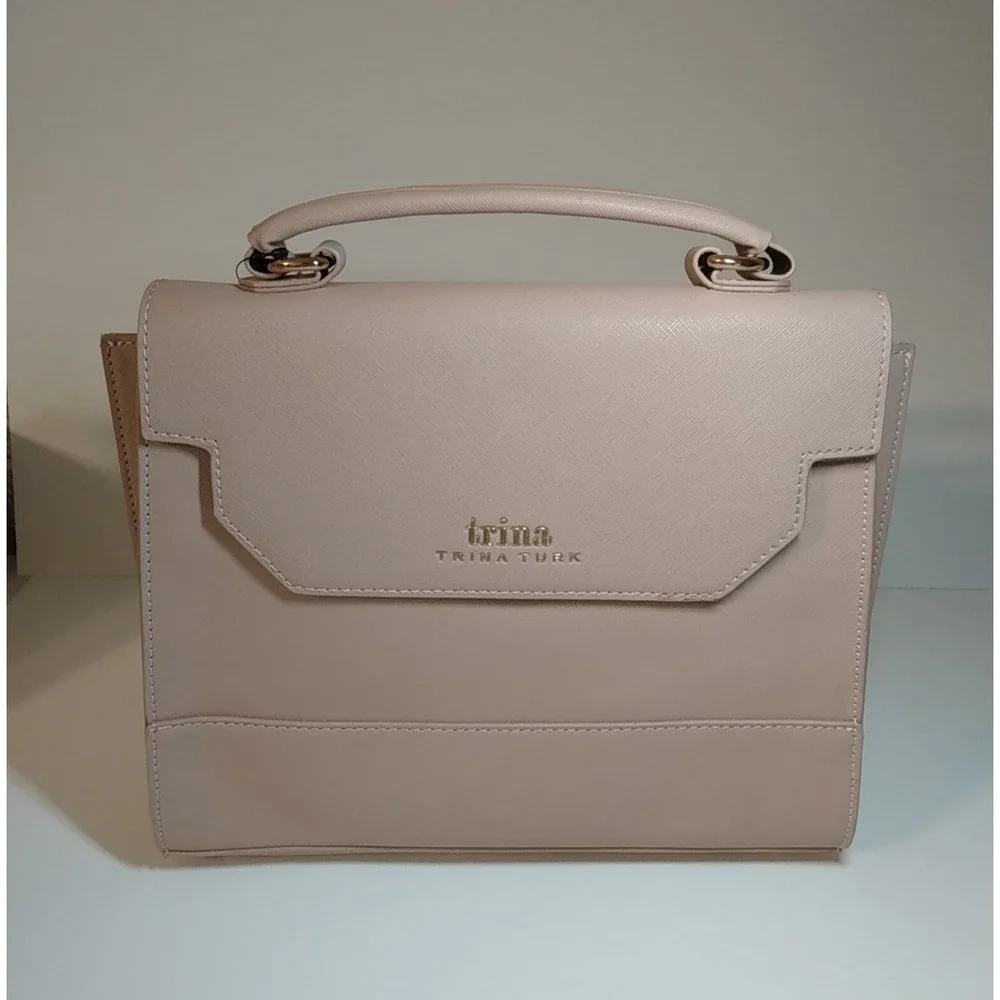 NWT Trina Turk Medium Blush Pink Satchel Purse Detach Strap MSRP 148.00